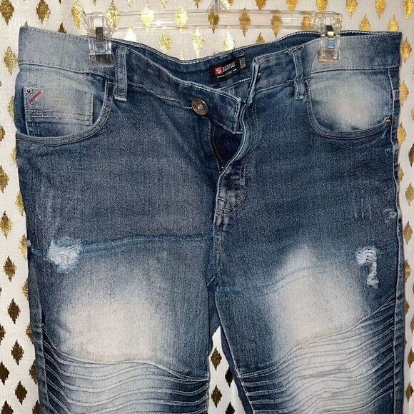 South Pole ribbed jeans vintage y2k size skinny jeans 36x32 - Picture 2 of 5